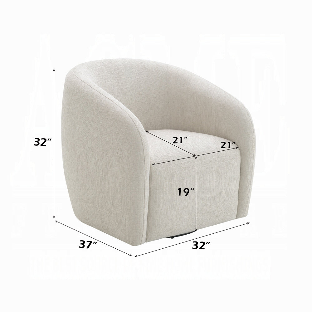 Etienne Beige Linen Swivel Chair LV03582