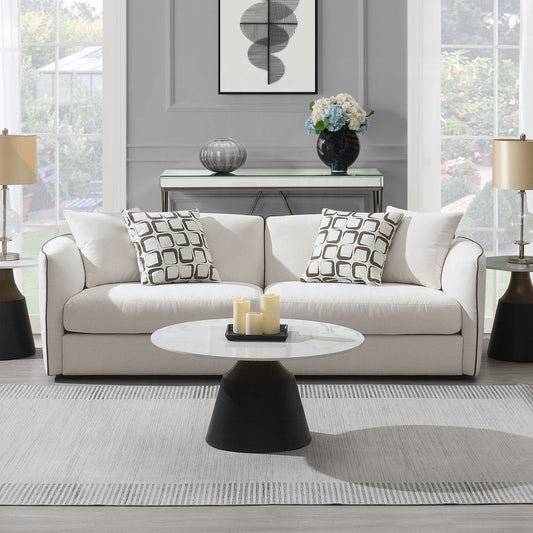 Yolanda 2 Pc Beige Chenille Sofa Set
