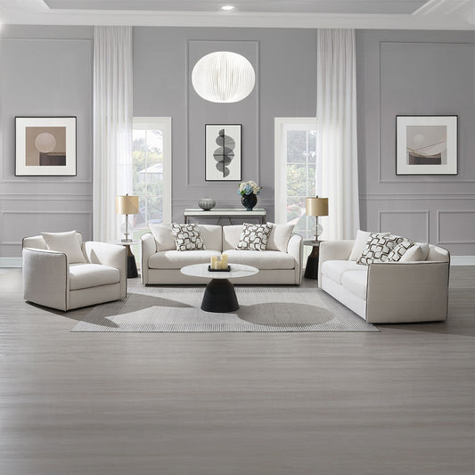 Yolanda 2 Pc Beige Chenille Sofa Set