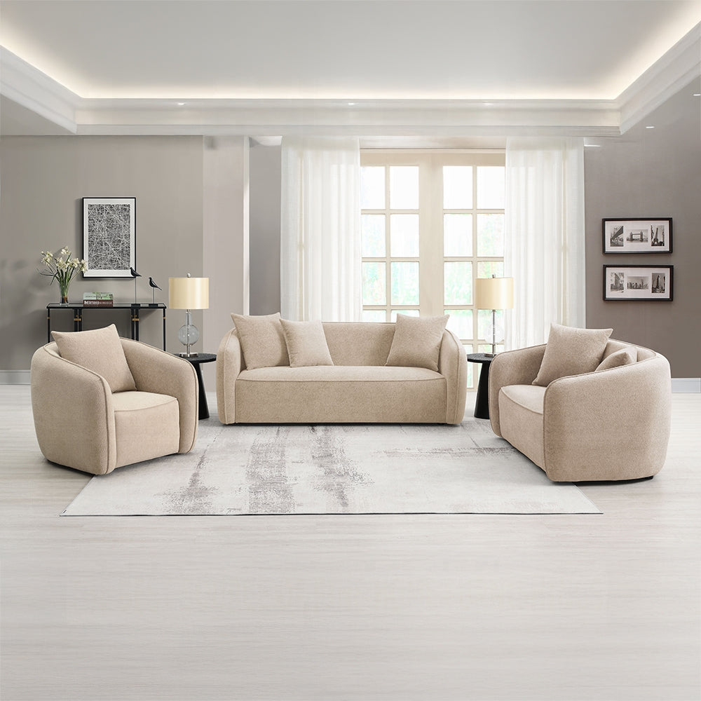 Keith Beige Chenille 2 Pc Sofa Set