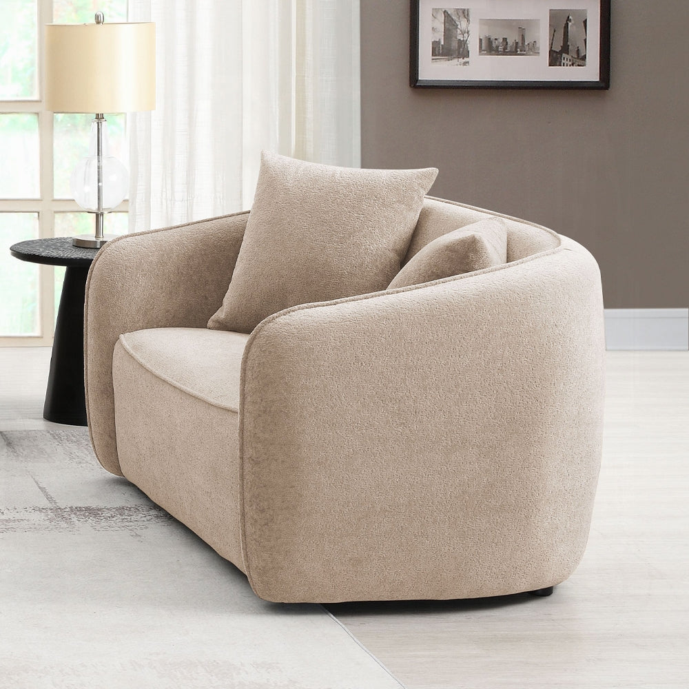Keith Beige Chenille 2 Pc Sofa Set
