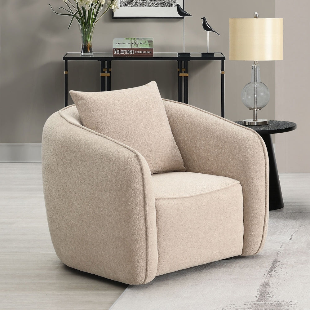 Keith Beige Chenille Chair LV03612