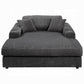 Hilde Dark Gray Corduroy Chaise LV03691