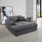 Hilde Dark Gray Corduroy Chaise LV03691
