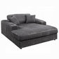 Hilde Dark Gray Corduroy Chaise LV03691