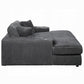 Hilde Dark Gray Corduroy Chaise LV03691