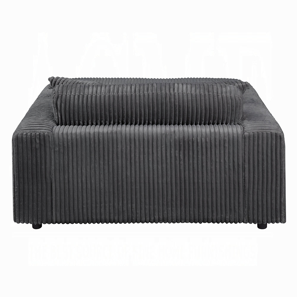Hilde Dark Gray Corduroy Chaise LV03691