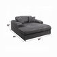 Hilde Dark Gray Corduroy Chaise LV03691