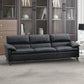 Eileen Black Top Grain Leather Sofa Set