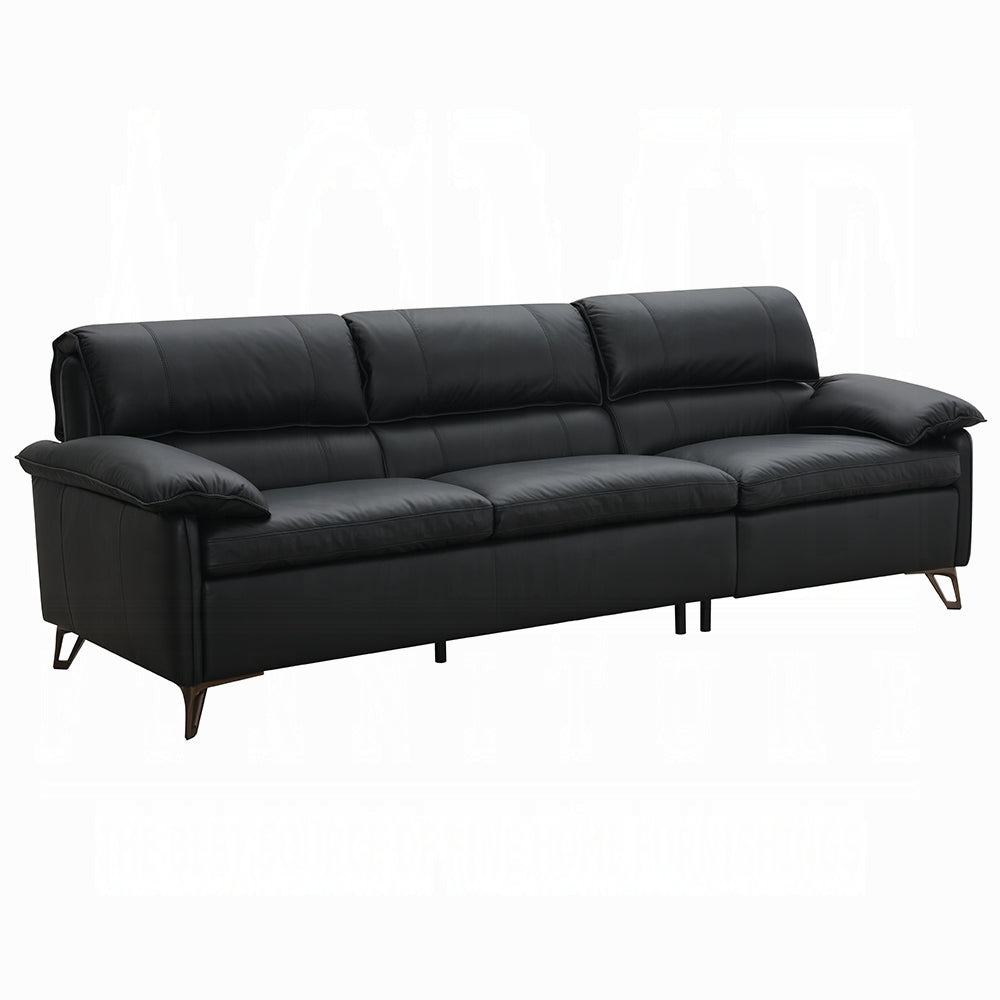 Eileen Black Top Grain Leather Sofa Set
