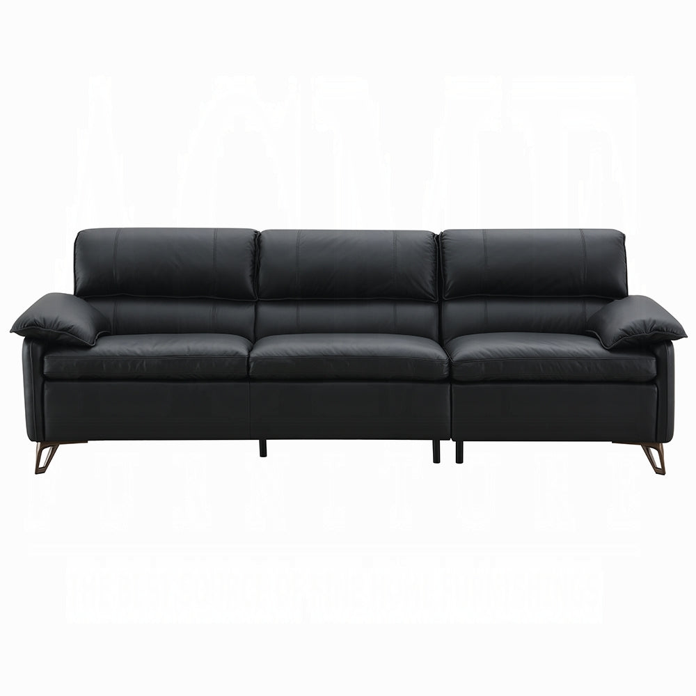 Eileen Black Top Grain Leather Sofa Set