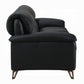 Eileen Black Top Grain Leather Sofa Set