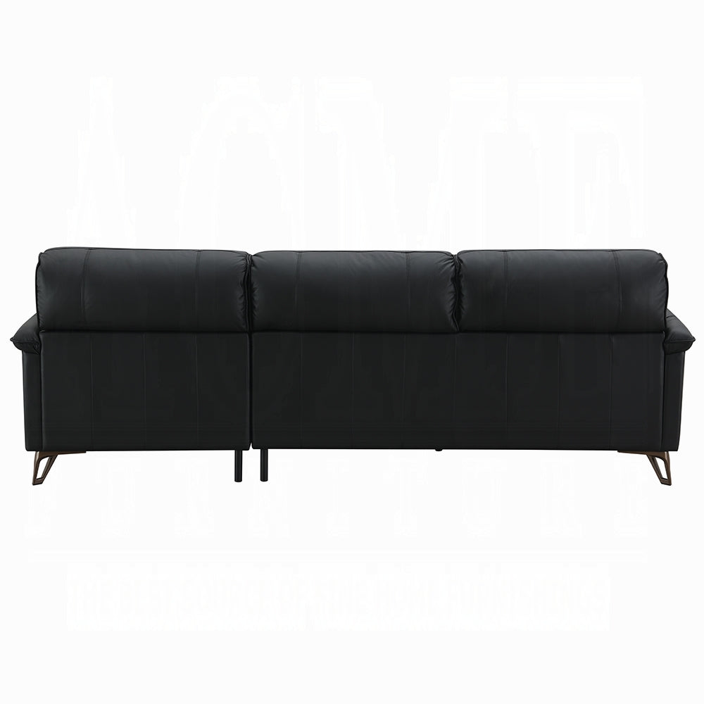 Eileen Black Top Grain Leather Sofa Set