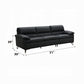 Eileen Black Top Grain Leather Sofa Set