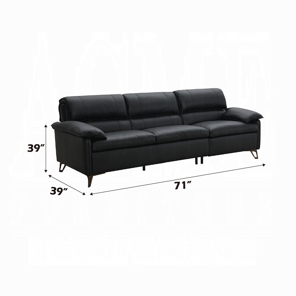 Eileen Black Top Grain Leather Sofa Set