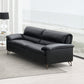 Eileen Black Top Grain Leather Sofa Set