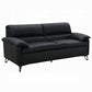 Eileen Black Top Grain Leather Sofa Set