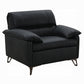 Eileen Black Top Grain Leather Chair LV03702