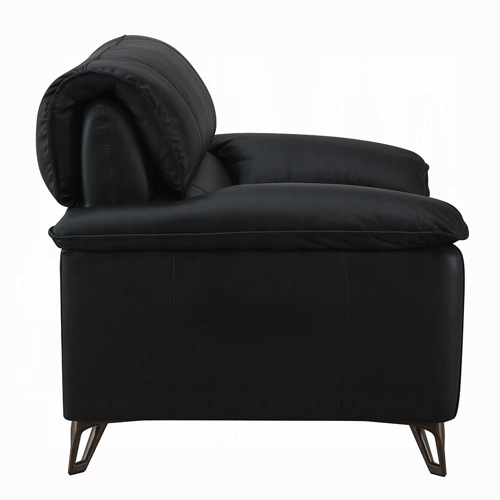 Eileen Black Top Grain Leather Chair LV03702