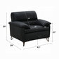 Eileen Black Top Grain Leather Chair LV03702