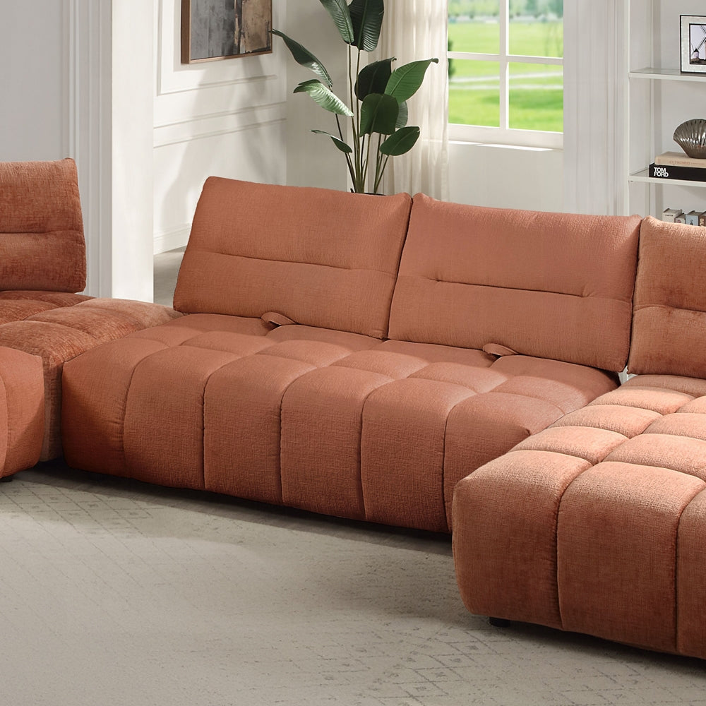 Loanna Red Linen Modular Sectional