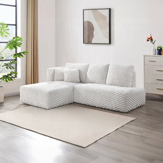Manya Ivory Corduroy Sectional Sofa
