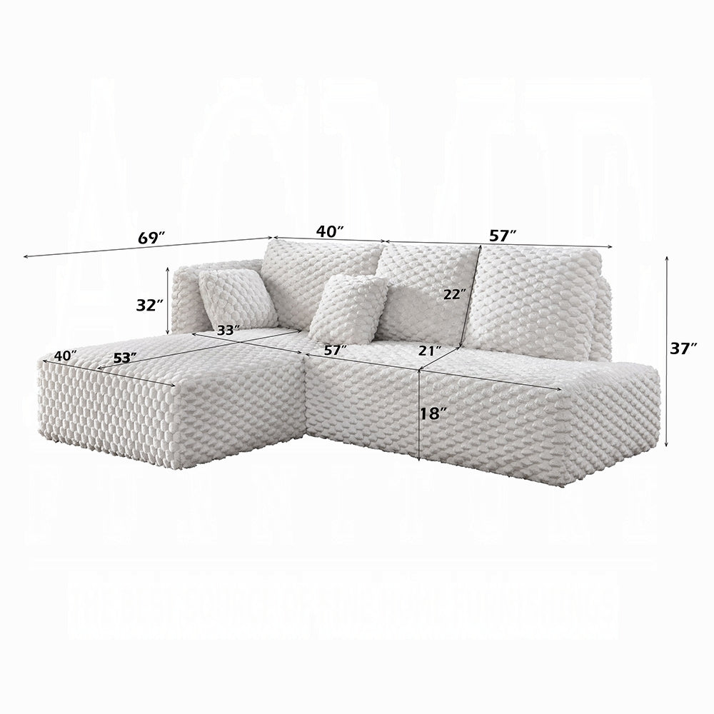 Manya Ivory Corduroy Sectional Sofa
