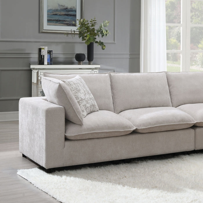 Marisa 8 Pc Modular Beige Boucle Sectional