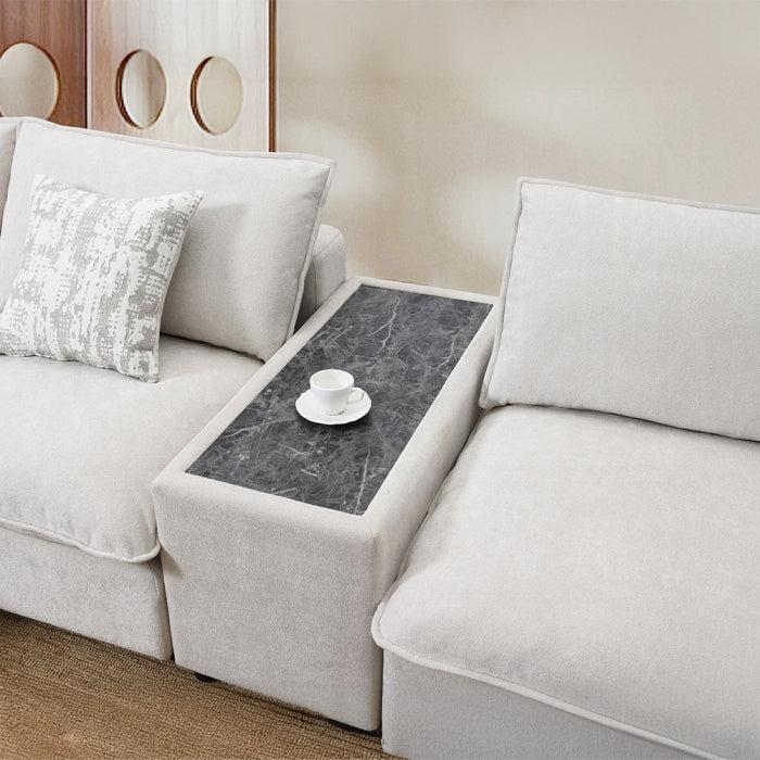 Marisa 8 Pc Modular Beige Boucle Sectional