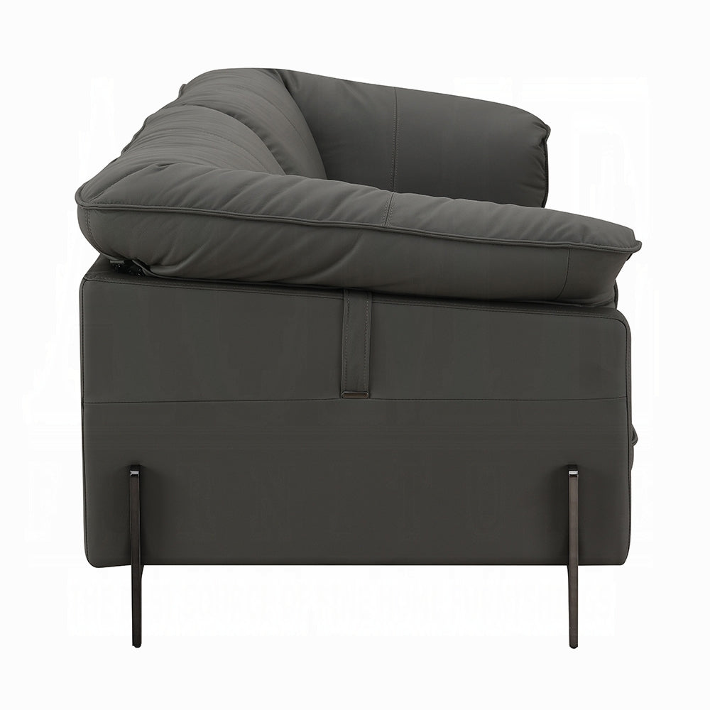 Tadi Gray Top Grain Leather Sofa Collection