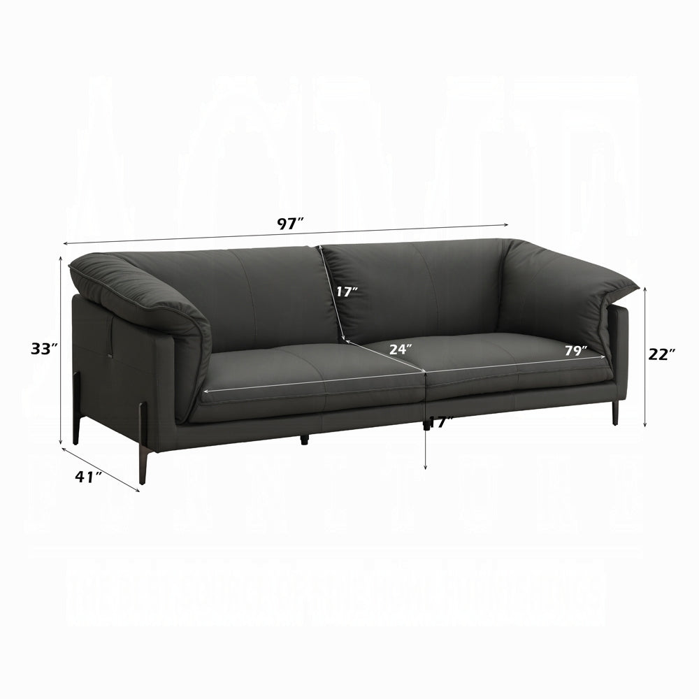 Tadi Gray Top Grain Leather Sofa Collection