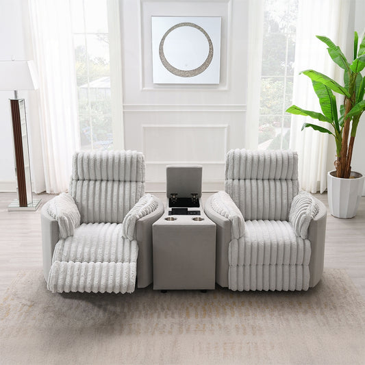 Emee Gray Corduroy 3 Pc Sectional