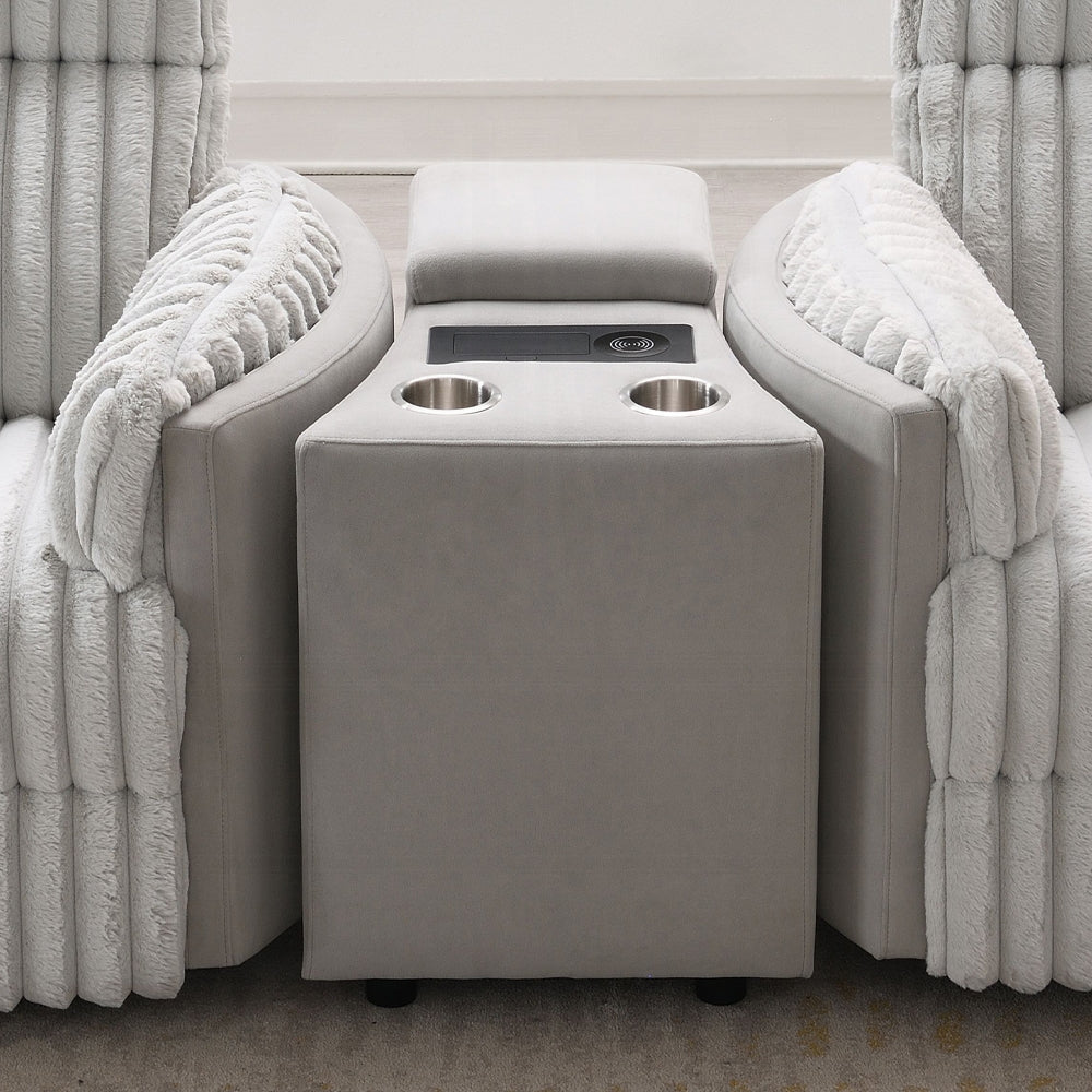 Emee Gray Corduroy 3 Pc Sectional