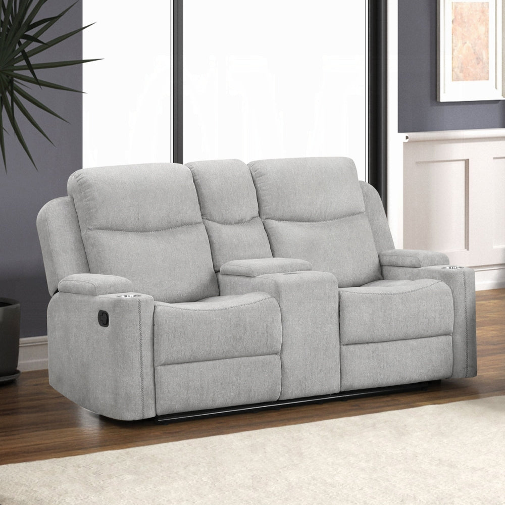 Gayla 2 Pc Beige Chenille Motion Sofa Collection