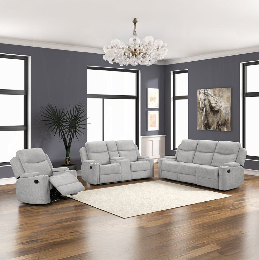 Gayla 2 Pc Beige Chenille Motion Sofa Collection
