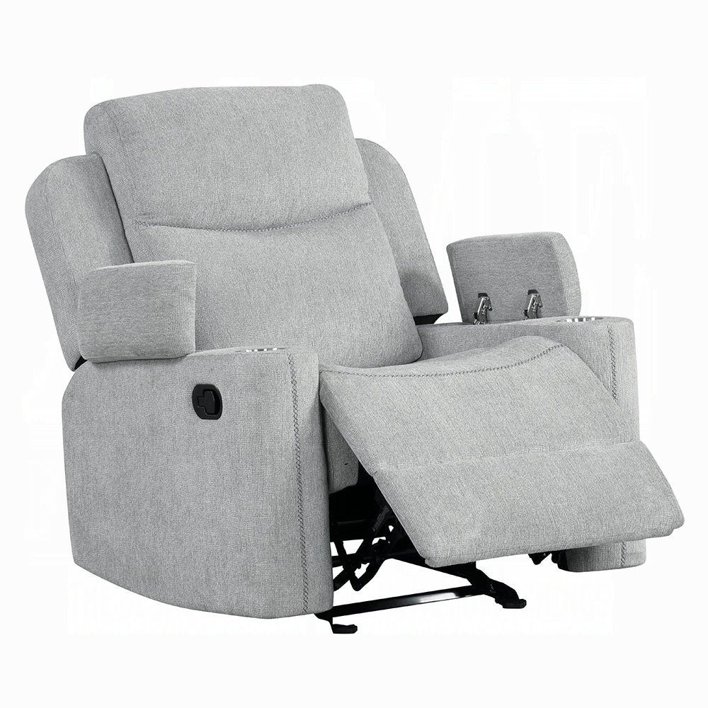 Gayla Beige Chenille Glider Recliner
