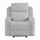 Gayla Beige Chenille Glider Recliner