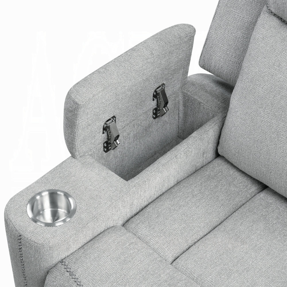 Gayla Beige Chenille Glider Recliner