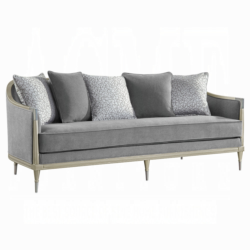 Fernando 2 Pc Gray Chenille Sofa Set