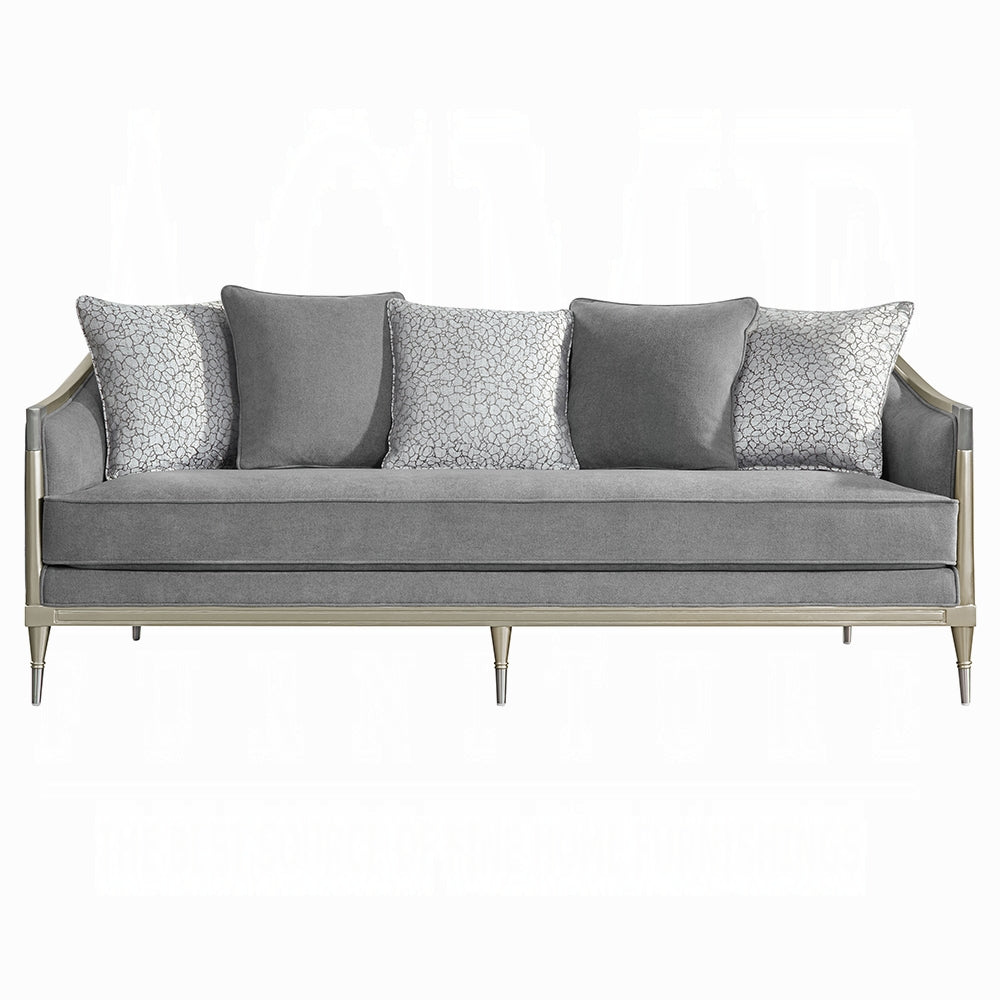 Fernando 2 Pc Gray Chenille Sofa Set