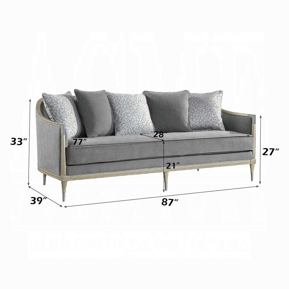 Fernando 2 Pc Gray Chenille Sofa Set