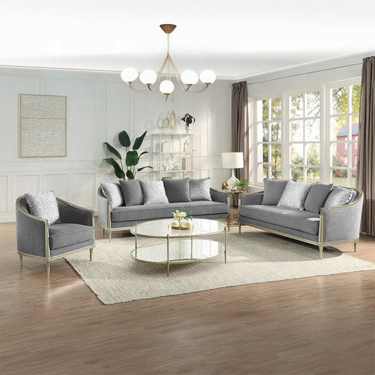 Fernando 2 Pc Gray Chenille Sofa Set