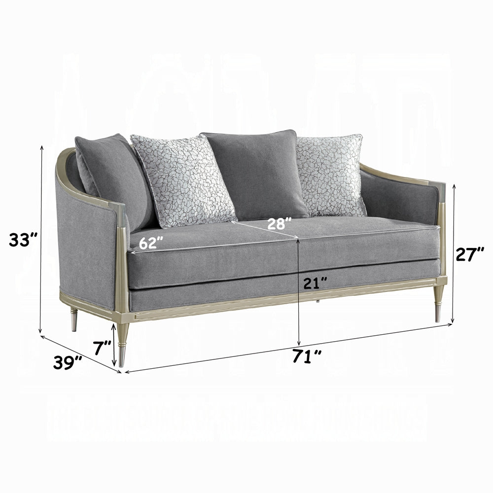 Fernando 2 Pc Gray Chenille Sofa Set