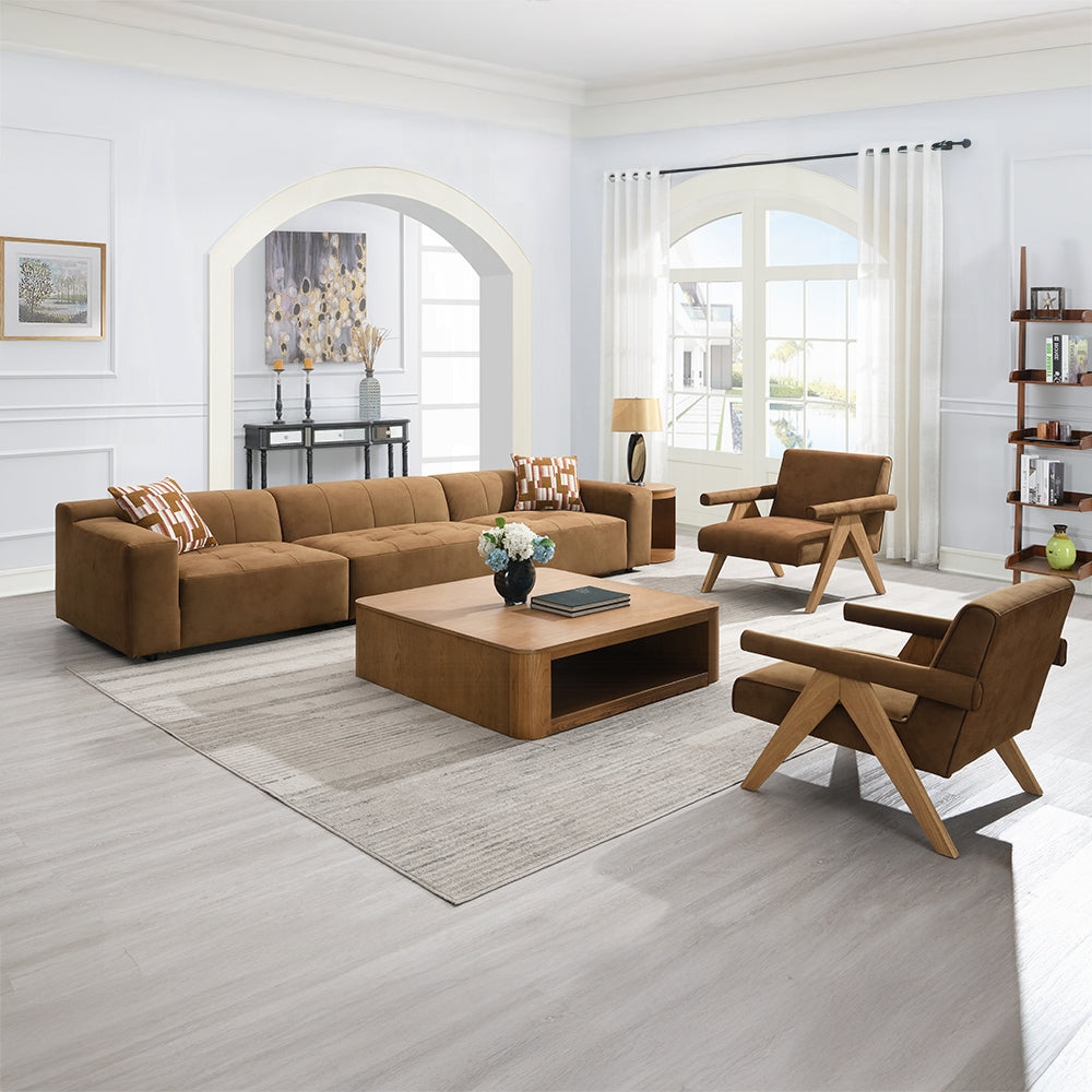 Zoey Chocolate Suede Modular Sectional