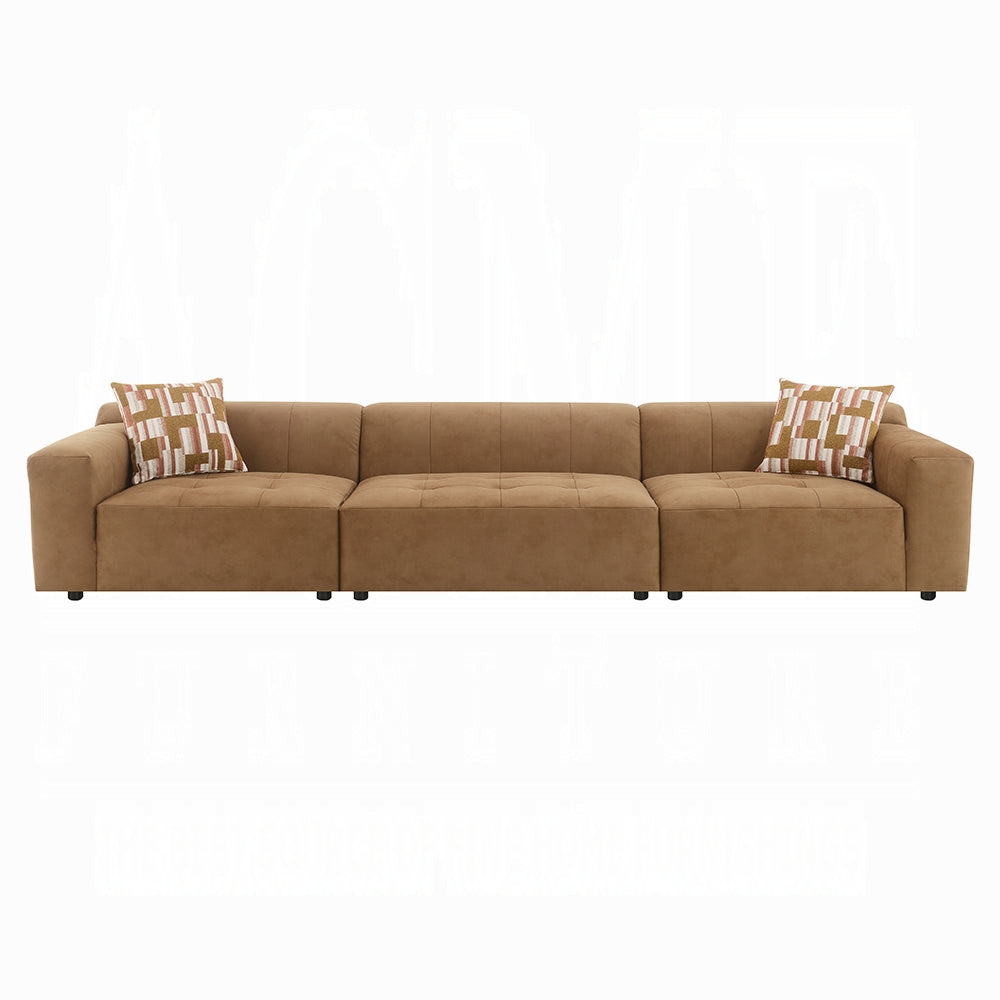 Zoey Chocolate Suede Modular Sectional