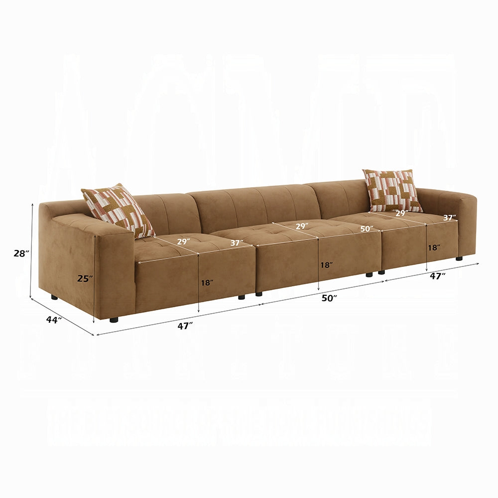 Zoey Chocolate Suede Modular Sectional