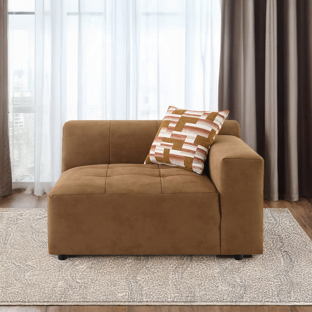 Zoey Chocolate Suede Modular Sectional
