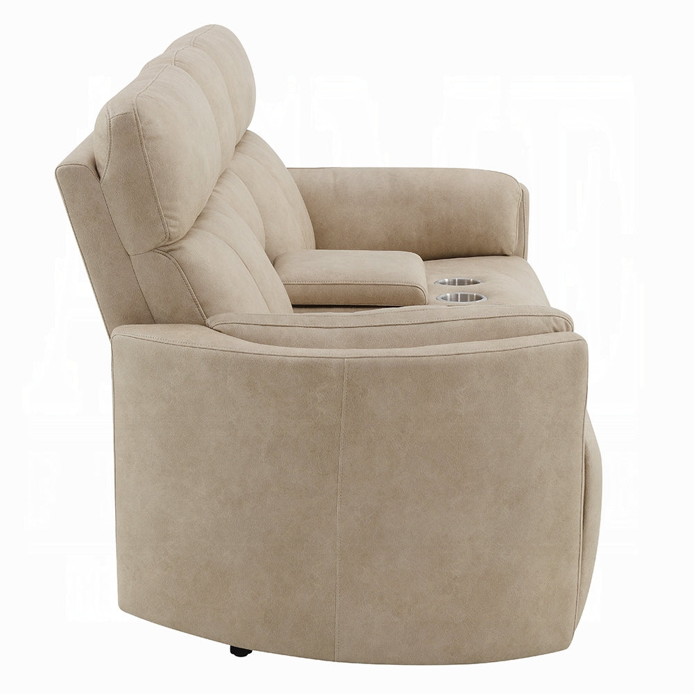 Elison Beige Microfiber 2 Pc Sofa Set