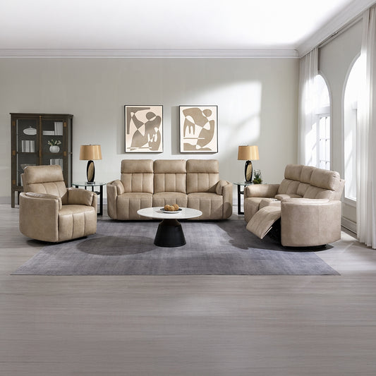 Elison Beige Microfiber 2 Pc Sofa Set