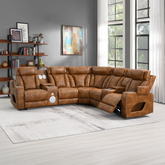 Taddeo Brown Power Motion Sectional